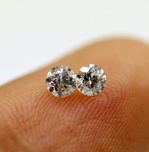 Certified Matching Pair 100% Natural Loose Diamonds 0.189 TCW Round Cut 2.8 mm - Picture 1 of 10