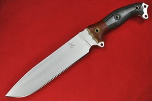 Busse Custom NMFSH .325" Satin INFI Blade Micarta G-rexed Olive/Black G10 Handle - Picture 1 of 13