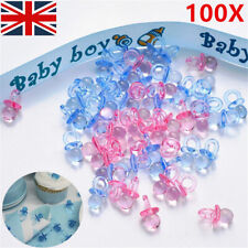 100Pcs Mini Dummy Baby Shower Decorations/Pacifiers/Pink/Blue/DIY/Party/Favour