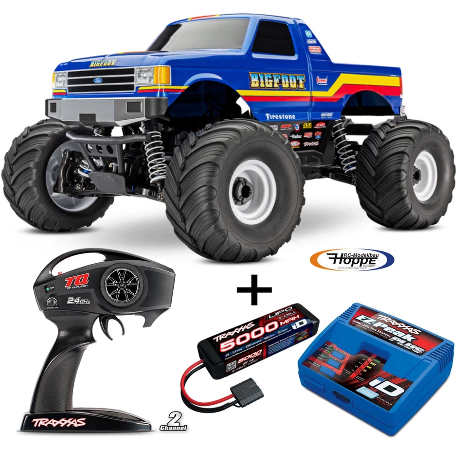 Traxxas TRX67134-4-BLUE Bigfoot 4x4 BL-2S Monster Truck RTR BL-2S Brushless HD