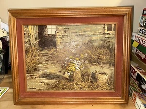 Arthur Chadwick Oil Painting Textured Signed Framed Landscape 17x13 Rural Floral - Picture 1 of 7