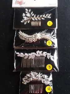 Il suo pettine per capelli pezzo testa strass perla matrimonio a scelta tra 4 stili - Foto 1 di 5