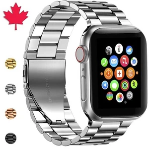 For Apple Watch 9 Ultra 8 7 SE 6 5 4 3 2 1 Stainless Steel Metal Link Band Strap - Picture 1 of 9