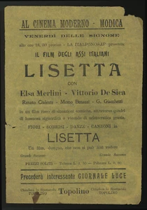 CINEMA MODERNO MODICA volantino LISETTA De Sica Merlini 1934 - Picture 1 of 1