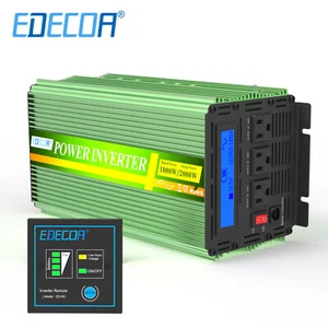 Inversor de potencia de onda sinusoidal pura EDECOA 2500 W CC 12 V a CA 120 V inversor LCD remoto - Imagen 1 de 10