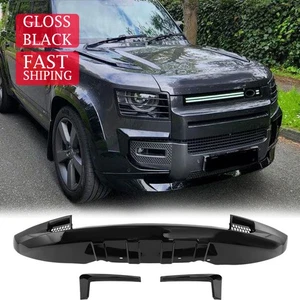 Front Bumper Lip Chin Spoiler Splitters Diffuser For Defender 2020-2024 Black - Picture 1 of 15