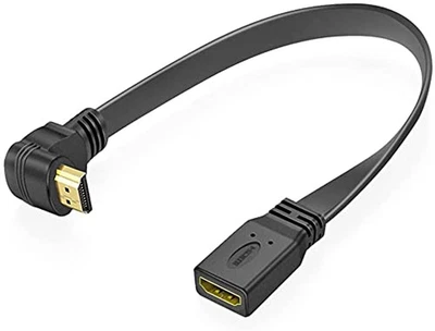 Cable de extensión HDMI de alta velocidad ángulo de 90 grados macho a hembra extensión Foto 1 de 4