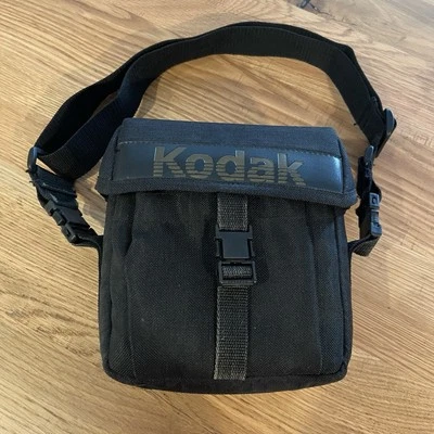 VTG Kodak Camera Case Nylon w/ Clasp & Adjustable Shoulder Strap - Black w/ Gold - Image 1 of 4