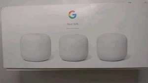Google Nest WiFi Mesh Router 3 Pack GA00823 Base Unit + 2 Wifi Points VGC - Picture 1 of 4