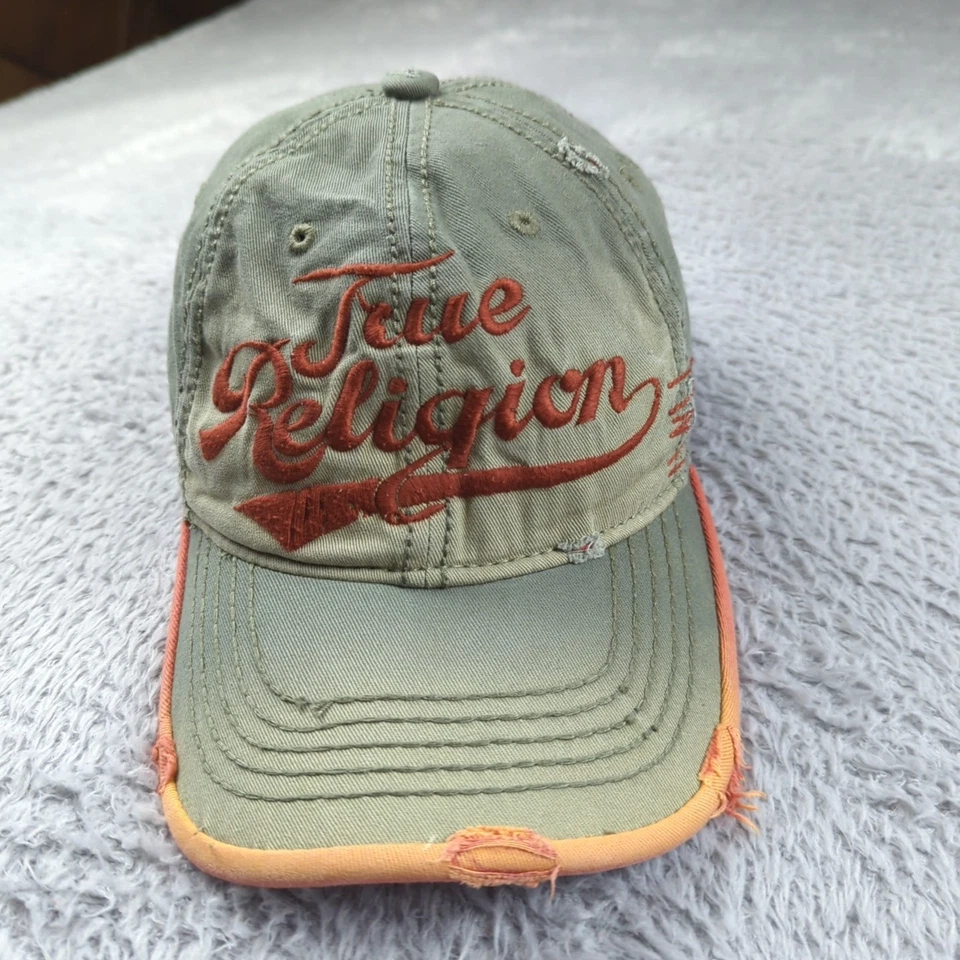 Sombrero True Religion Para Hombre Correa Ajustable Trasera Escritura Envejecida De Colección Y2K Foto 1 de 4