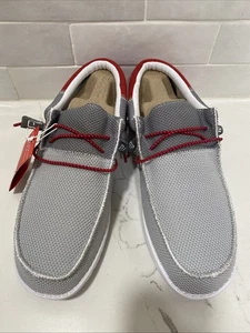 Zapatos Hey Dude Para Hombres 12 Wally Sox Funk Gris Oscuro Rojo Sin Cordones Mocasín Comodidad NUEVO - Imagen 1 de 4