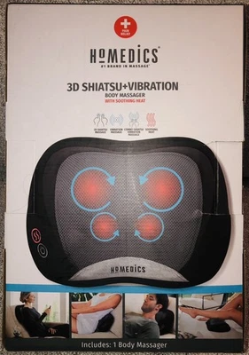Shiatsu 3D HoMedics + Massageador Corporal Vibratório com Calor Calmante - Novo, Caixa Aberta - Imagem 1 de 4
