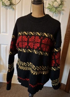 Vintage Pendleton Lobo Wool Sweater Men’s Large Fair Isle Navy Red Gold - Image 1 of 4