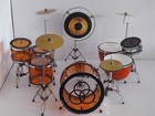 Miniature Drum Kit Ludwig Vistalite Amber Vintage John Bonham Led Zeppelin 1/6