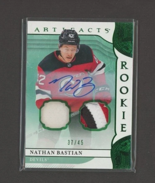 2019-20 Artifacts Autograph Materials Patch Emerald #167 Nathan Bastian 37/45 - Image 1 of 1