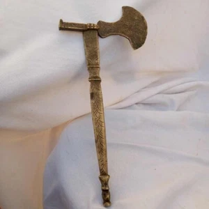 Unique Vintage Ornate Brass Sugar Axe Engraved Beautiful Handmade Decorated - Picture 1 of 11