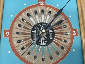 Navajo Sand Painting Clock - Picture 1 of 8