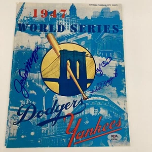 Joe DiMaggio New York Yankees Multi Signed 1947 World Series Program PSA DNA - Picture 1 of 9