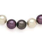 Collier 18 pouces coque multicolore perle en argent sterling 12-13 mm nouée à la main