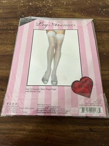 Leg Avenue Stay Up Lycra Sheer Thigh High Stockings w/ 3in Lace Top Plus Size - Picture 1 of 4