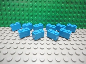 Lego 10 Dark Azure 1x2 brick block NEW - Picture 1 of 1