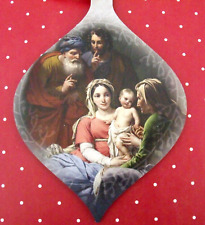 New Holy Family St. Anne St. Joachim Grandparents Wood Christmas Ornament