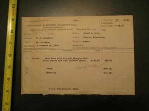 Membrete Schmidt & Stork Wagon Co 1918 256 - Imagen 1 de 1