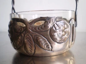 PANIER CORBEILLE ART NOUVEAU ORFEVRERIE 1900 SUCRIER DECO MARRONNIER LIBERTY - Imagen 1 de 9