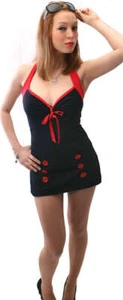 RETRO SAILOR bow pin up rockabilly Badeanzug Swim Suit - Bild 1 von 5