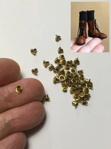 M00890-D MOREZMORE 50 Small Tiny 2.5 mm Brass Eyelets Grommets Doll Mini - Picture 1 of 4
