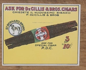 ADVERTISING Label Cigar St Bernard Brand DeGillis Brothers Cigars - Picture 1 of 1