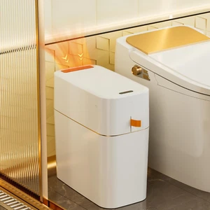 Automatic Trash Can, Bathroom Touchless Rechargeable Dustbin 15 Liter / 4 Gallon - Picture 1 of 9