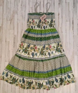 Magic Women’s 3XL Maxi Dress Tierred Colorful Beach Boho Smocked Green NEW - Picture 1 of 12