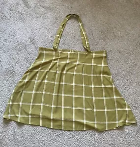 ModCloth ~ Olive and Cream High Waisted Skirt ~ Convertible ~ Plaid ~ Size XXL - Picture 1 of 5