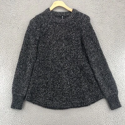 Athleta свитер женщин очень маленький Sierra черный шерсти смесь пуловер шейкер вязаный - Изображение 1 из 4