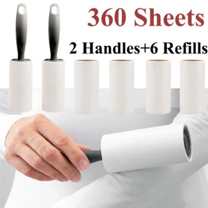 Lint Rollers 360 Sheets with 2 Upgraded Handles Pet Hair Remover Extreme Sticky - Picture 1 of 6