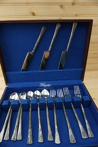 Cubiertos martillados y forjados - 14 piezas - tenedor de cena, cucharas de mesa, cuchillo - Imagen 1 de 6