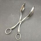 Epns Scissor Action Table Vegetable Serving Tongs Vintage Silver Rustic Used Cnd