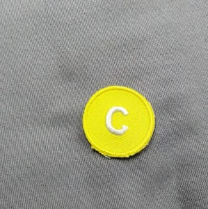 Letter C Yellow White Round 1" Iron On Patch - Picture 1 of 2