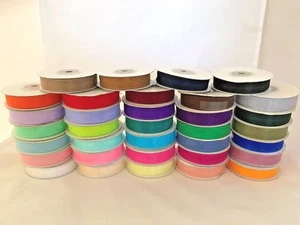 5/8" Organza Sheer Ribbon Solid Assorted Colors Rolls Spools 25 yards New - Picture 1 of 34