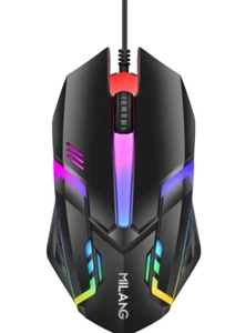 Ratón para juegos con cable RGB LED retroiluminación USB con cable 7200 DPI Gamer - Imagen 1 de 5