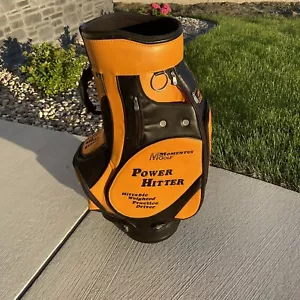 Momentus Golf Power Hitter Cart Bag. Borsa in pelle. Molto RARO. Usato - Foto 1 di 13
