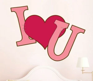 I love you For Living Room, Living Room Quote Decal, Heart Decor, Quote Wall Art - Picture 1 of 6