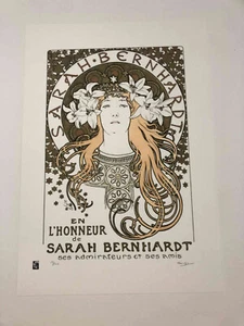 Alphonse Lithographie Mucha off set cm 50x70 avec certificat - signature plaque - Picture 1 of 10