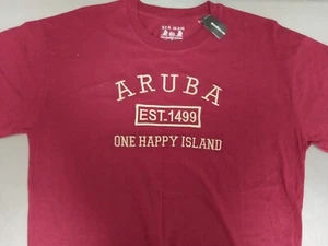 Nueva camiseta marrón para hombre Aruba - talla 2XL algodón - una isla feliz - Imagen 1 de 7
