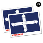 2X EUREKA REPUBLIC FLAGS Sticker Aussie Car Flag 4x4 Funny Ute CFMEU