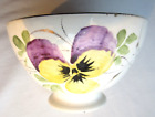 Small bowl signed HB Choisy France, decorated with a pansy and other flowers