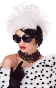 Wig Cruel Puppy Poacher Blk & Wht Short Punk Style Synthetic Hair Costume Wig - Picture 1 of 1