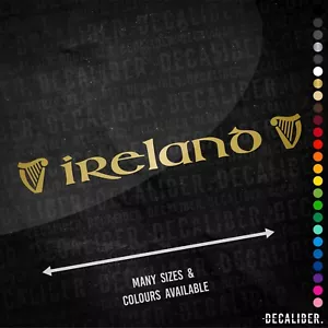 Ireland with Harps Sticker Long - Many Colours Sizes - Truck Lorry Scania Volvo - Picture 1 of 27