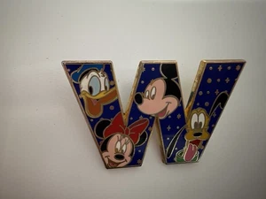 Disney Trading Pin Alphabet Buchstabe "W" Mickey Minnie Pluto Donald 2011 - Bild 1 von 5